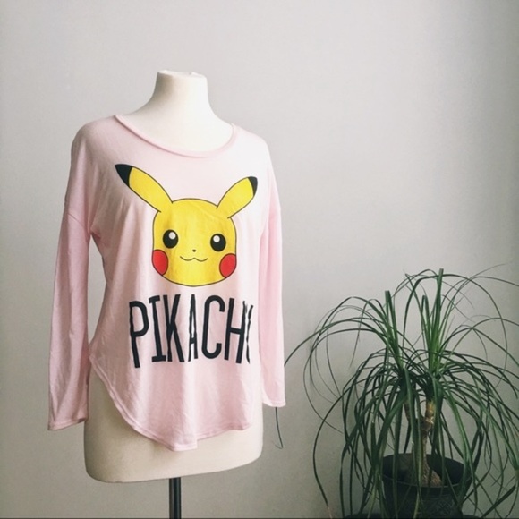 Hot Topic Tops - Baby Pink Pikachu Long Sleeve